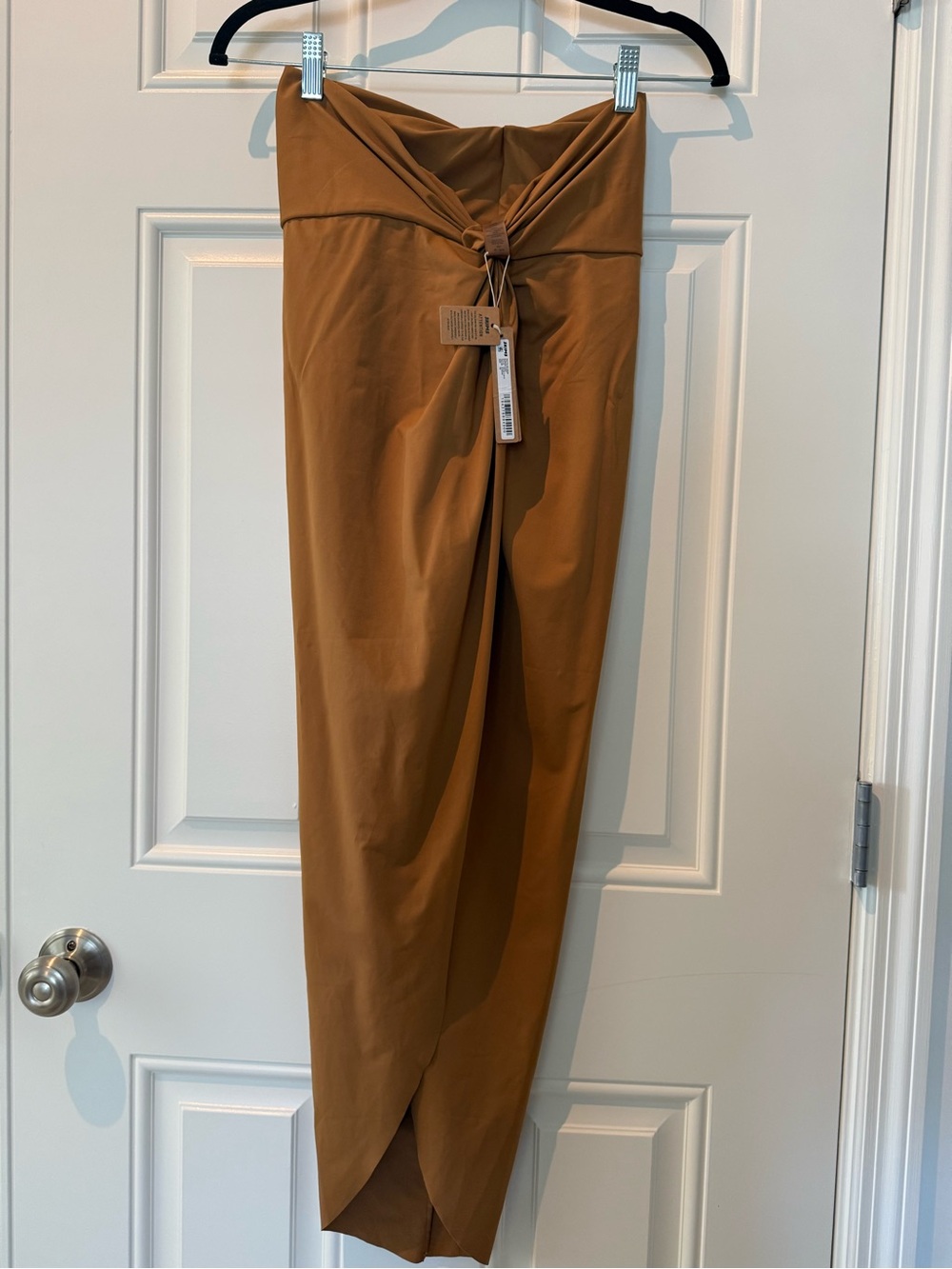 SKIMS Brown Wrap-Style Swim Coverup